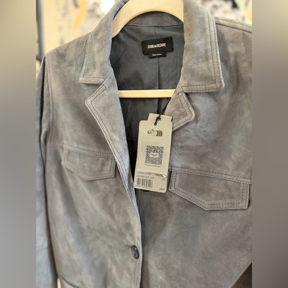 Zadig & Voltaire Laron 100% Suede Jacket NWT ~ Size XS ~ Retail $848 - Picture 13 of 13